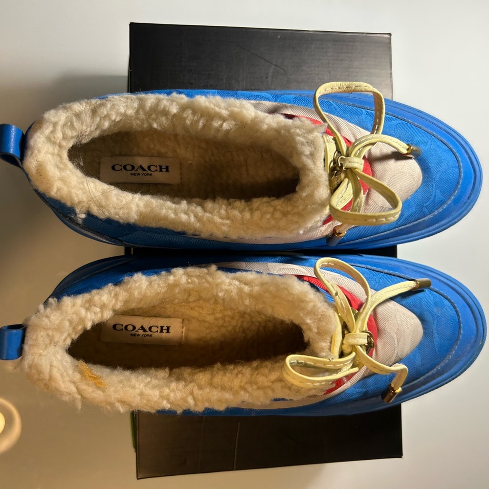Coach Blue, Red & Cream Heart-Accent Ankle Booties - Picture 7 of 7